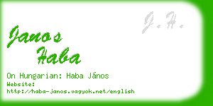 janos haba business card