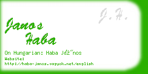 janos haba business card